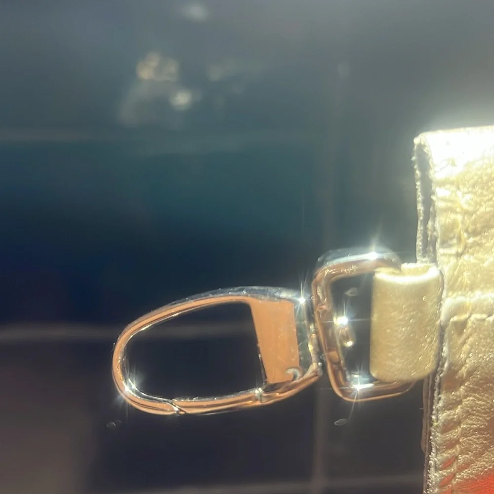 Metallic Gold Clip Cardholder/Coin Purse Pouch! Multi Functional. Snap Closure